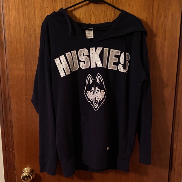PINK Victoria's Secret UCONN Navy Huskies Hoodie - Picture 1 of 5